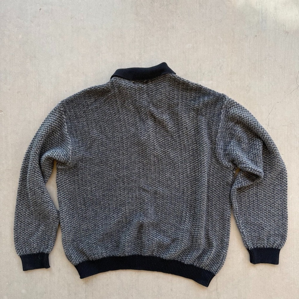Vintage 90s Club Room Sweater Mens XL Cotton Knit Polo Grandpa Core - Picture 3 of 5
